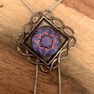 Adjustable Silver Snap On Button Bead necklace